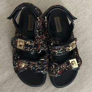 Steve Madden Black Sandals with Multicolor Accents